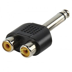 Adaptateur RCA mono Male - 2x RCA Mono Femelle  #