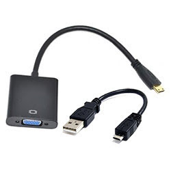 Adapt. HDMI Male/VGA Femelle (HD15) + audio