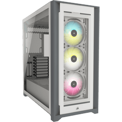 iCUE 5000X RGB Tempered White - MT/Sans Alim/ATX  #