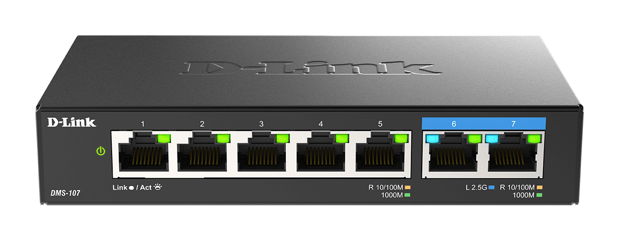 5 Ports Gigabit + 2 Ports 2.5G - DMS-107/E